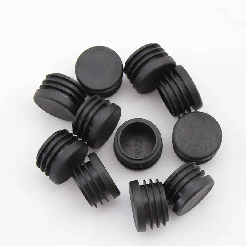 4pcs Round Steel Pipe Plastic Hole Plug Insert End Cap Furniture Chair Leg Cover Metal Tubing Alloy Ladder Glide Protection